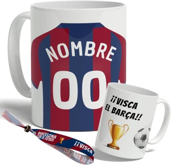 Taza personalizada con nombre del FC Barcelona